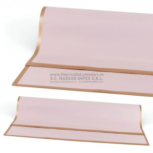 Celofan roz pal cu bordura aurie 58x58 cm 20 coli